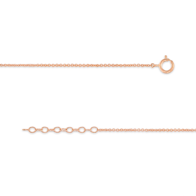 Main Image 2 of Diamond Heart Station Bracelet 1/15 ct tw Round-cut 10K Rose Gold 7.5&quot;