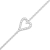 Thumbnail Image 0 of Diamond Heart Bracelet 1/8 ct tw Round-cut Sterling Silver 7.5"