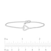 Thumbnail Image 2 of Diamond Heart Bracelet 1/8 ct tw Round-cut Sterling Silver 7.5"