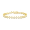 Thumbnail Image 1 of Diamond Flower Line Bracelet 1/3 ct tw Round-cut 10K Yellow Gold 7&quot;