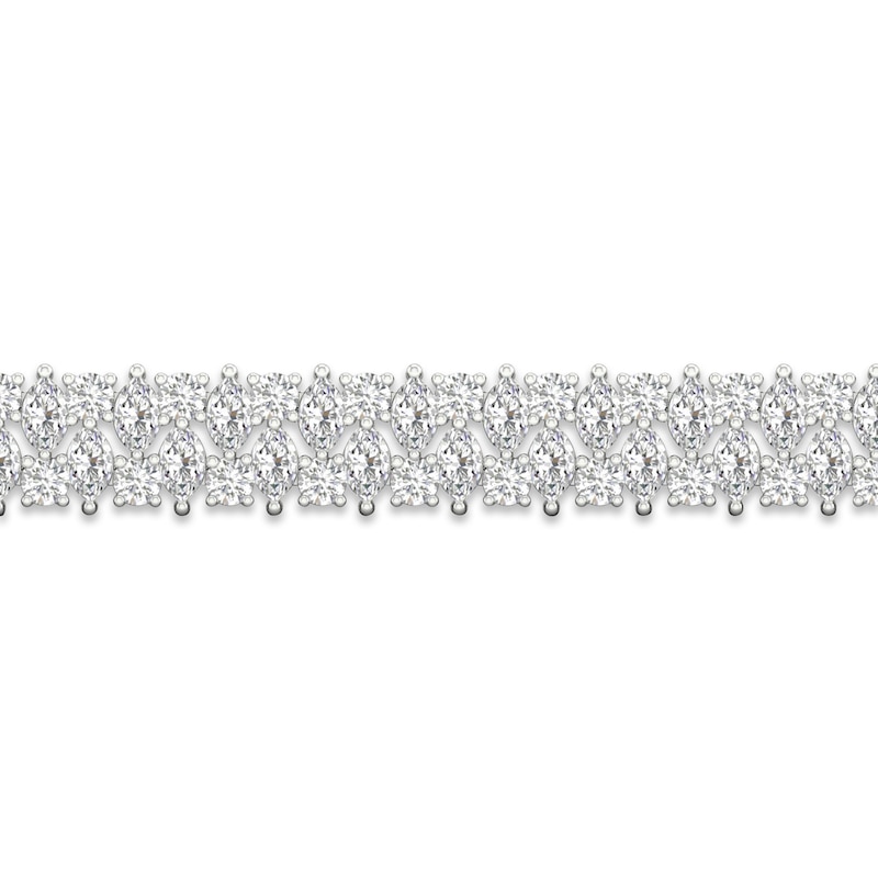 Diamond Line Bracelet 7 ct tw Pear, Marquise & Round-cut 14K White Gold 7.25"