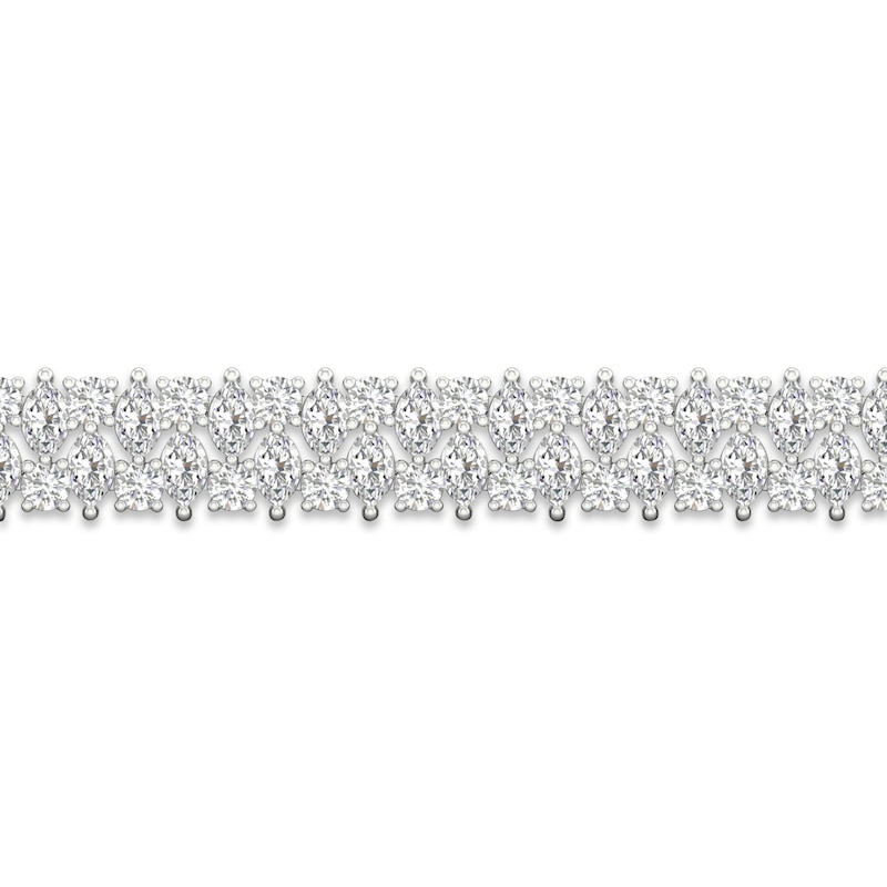 Main Image 2 of Diamond Line Bracelet 7 ct tw Pear, Marquise & Round-cut 14K White Gold 7.25&quot;