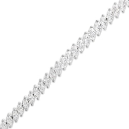 Diamond Line Bracelet 7 ct tw Marquise-cut 14K White Gold 7.25"