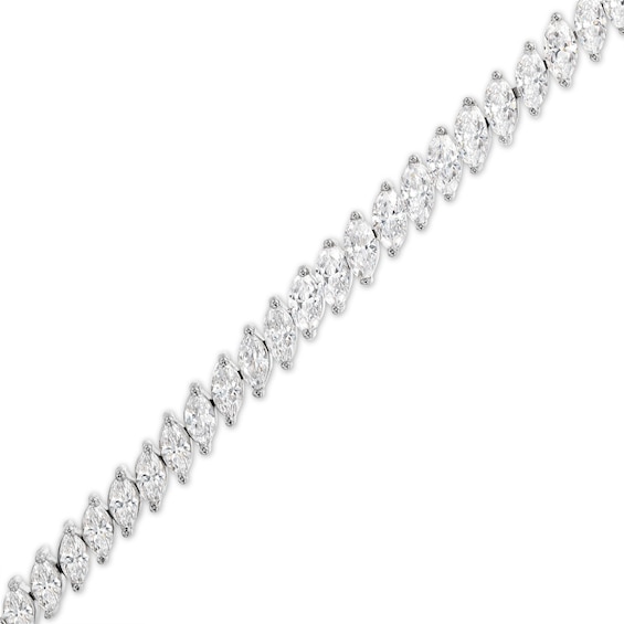 Diamond Line Bracelet 7 ct tw Marquise-cut 14K White Gold 7.25"