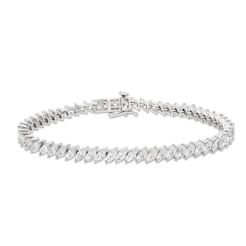 Main Image 3 of Diamond Line Bracelet 7 ct tw Marquise-cut 14K White Gold 7.25&quot;