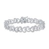 Thumbnail Image 1 of Diamond Linking Hearts Bracelet 1 ct tw Round-cut Sterling Silver 7&quot;