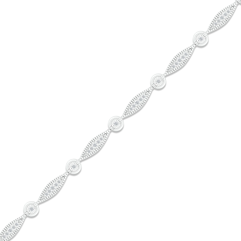 Diamond Bracelet 1/4 ct tw Round-cut 10K White Gold