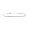 Thumbnail Image 1 of Diamond Bangle Chain Bracelet 1/6 ct tw Round-cut Sterling Silver 8&quot;