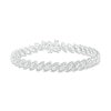 Diamond Diagonal Link Bracelet 1/4 ct tw Round-cut Sterling Silver 7.25"