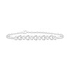 Thumbnail Image 0 of Diamond Heart Bangle Chain Bracelet 1/10 ct tw Round-cut Sterling Silver 8"