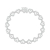Thumbnail Image 1 of Diamond Heart Bracelet 1/10 ct tw Round-cut Sterling Silver 7.25&quot;