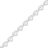 Thumbnail Image 2 of Diamond Heart Bracelet 1/10 ct tw Round-cut Sterling Silver 7.25&quot;