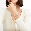 Thumbnail Image 3 of Diamond Horizontal Heart Tennis Bracelet 1/2 ct tw Round-cut Sterling Silver 7.5&quot;