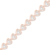 Diamond Heart Bracelet 1/2 ct tw Round-cut 10K Rose Gold 7.25"