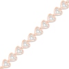 Thumbnail Image 2 of Diamond Heart Bracelet 1/2 ct tw Round-cut 10K Rose Gold 7.25&quot;