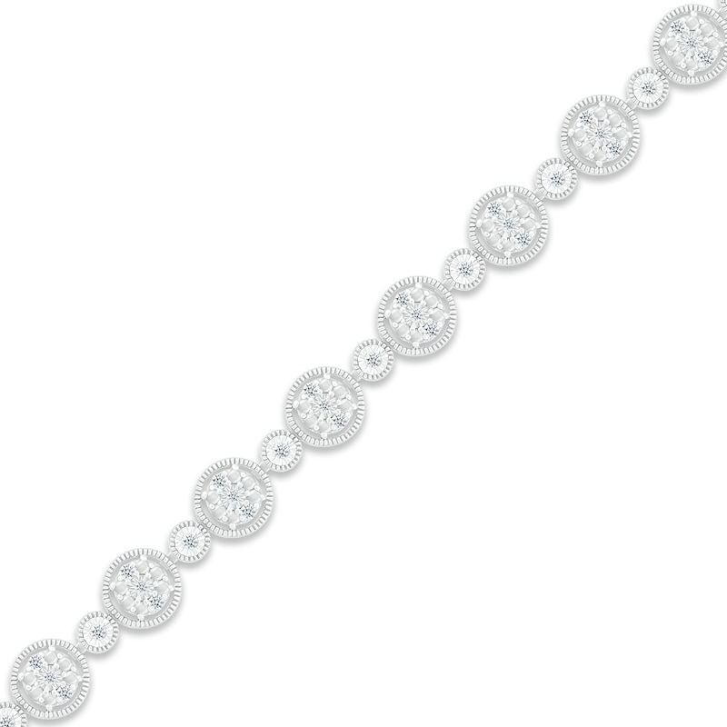 Main Image 2 of Multi-Diamond Tennis Bracelet 1/2 ct tw Round-cut Sterling Silver 7&quot;