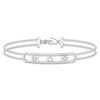 Diamond "Mom" Paperclip Bracelet 1/4 ct tw Round-cut Sterling Silver 7"