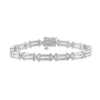 Thumbnail Image 0 of Diamond XO Paperclip Bracelet 1/6 ct tw Round-cut Sterling Silver 7.25"