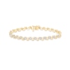 Thumbnail Image 1 of Diamond Alternating Heart Link Bracelet 1/2 ct tw Round-cut 10K Yellow Gold 7&quot;