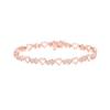 Thumbnail Image 1 of Diamond Heart Link Bracelet 1/2 ct tw Round-cut 10K Rose Gold 7&quot;