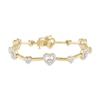 Thumbnail Image 0 of Diamond Heart Link Bar Bracelet 1 ct tw Round-cut 10K Yellow Gold 7"