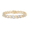 Thumbnail Image 0 of Diamond Heart Link Bracelet 1 ct tw Round-cut 10K Yellow Gold 7"