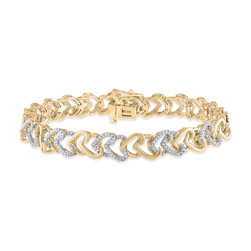 Open Heart Chain Bracelet In 18K Yellow Gold