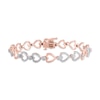 Thumbnail Image 1 of Diamond Heart Bracelet 1 ct tw Round-cut 10K Rose Gold 7&quot;
