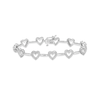 Thumbnail Image 1 of Diamond Heart Bracelet 1/10 ct tw Round-cut Sterling Silver 7&quot;