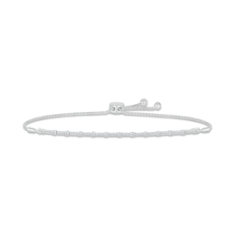 Diamond Line Bolo Bracelet 1/2 ct tw Round-cut 10K White Gold 9.5"