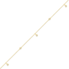 Diamond Bezel Anklet 1/10 ct tw Round-cut 10K Yellow Gold 9"