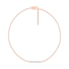 Thumbnail Image 1 of Diamond Line Anklet 1/8 ct tw Round-cut 10K Rose Gold 9&quot;