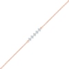 Thumbnail Image 2 of Diamond Line Anklet 1/8 ct tw Round-cut 10K Rose Gold 9&quot;