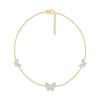 Diamond Butterfly Anklet 1/5 ct tw Round-cut 10K Yellow Gold 9"