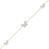 Thumbnail Image 2 of Diamond Butterfly Anklet 1/5 ct tw Round-cut 10K Yellow Gold 9&quot;