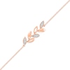 Thumbnail Image 2 of Diamond Leaves Anklet 1/20 ct tw Round-cut 10K Rose Gold 9&quot;