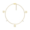 Thumbnail Image 1 of Diamond Star Anklet 1/20 ct tw Round-cut 10K Yellow Gold 9&quot;