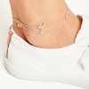 Thumbnail Image 3 of Diamond Moon & Star Double-Strand Anklet 1/8 ct tw Round-cut Sterling Silver 9&quot;