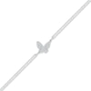 Thumbnail Image 2 of Diamond Butterfly Double-Strand Anklet 1/8 ct tw Round-cut Sterling Silver 9&quot;