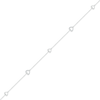 Thumbnail Image 2 of Diamond Heart Anklet 1/20 ct tw Round-cut Sterling Silver 9&quot;