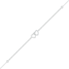 Thumbnail Image 1 of Diamond Interlocking Heart Anklet 1/20 ct tw Round-cut Sterling Silver 9"