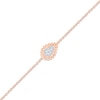 Thumbnail Image 2 of Multi-Diamond Pear Anklet 1/15 ct tw Round-cut 10K Rose Gold 9&quot;
