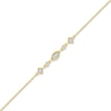 Thumbnail Image 2 of Diamond Shapes Anklet 1/15 ct tw Round-cut 10K Yellow Gold 9&quot;