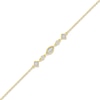 Thumbnail Image 1 of Diamond Shapes Anklet 1/15 ct tw Round-cut 10K Yellow Gold 9"