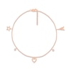 Thumbnail Image 1 of Diamond Heart, Star & Eiffel Tower Dangle Anklet 10K Rose Gold 9&quot;