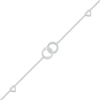 Thumbnail Image 2 of Diamond Interlocking Circle & Heart Anklet 1/15 ct tw Round-cut Sterling Silver 9&quot;