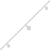 Thumbnail Image 2 of Diamond Square Dangle Anklet 1/10 ct tw Round-cut Sterling Silver 9&quot;