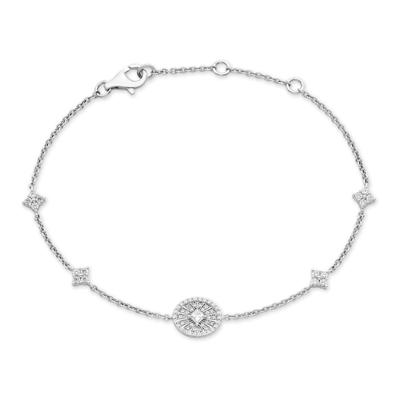 Kay Diamond Bracelet 3/8 ct tw Princess & Round-cut 10K White Gold 7.5"