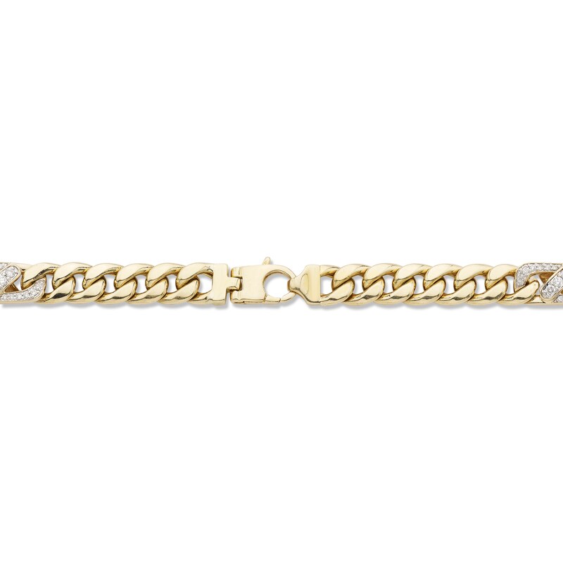 Main Image 2 of Men's Diamond Cuban Chain Necklace 2 ct tw Round-cut 10K Yellow Gold 22&quot;