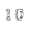Thumbnail Image 1 of Men's Diamond Huggie Hoop Earrings 1/3 ct tw Round-cut 10K White Gold